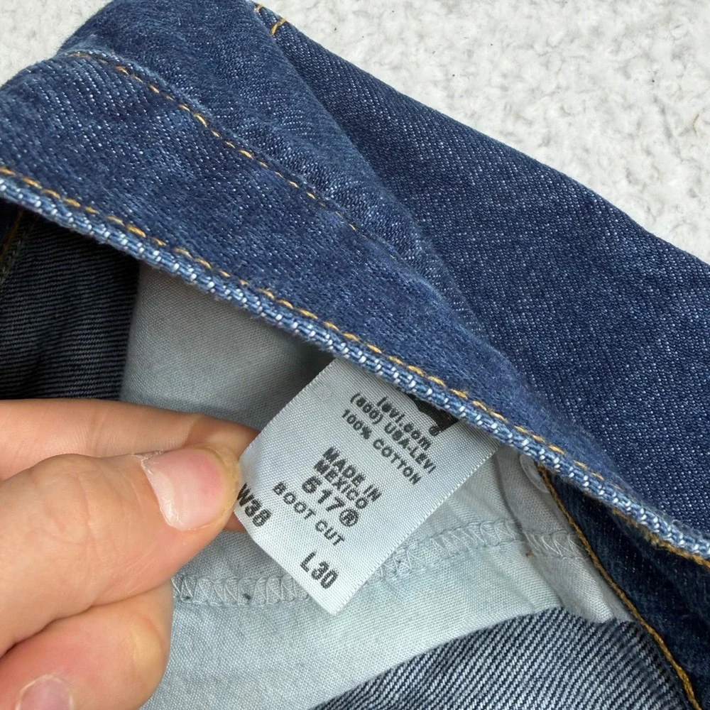 Y2K Levis 517 Bootcut Jeans Mens 38x30 (36x30) Dark Wash Indigo Cotton Denim
